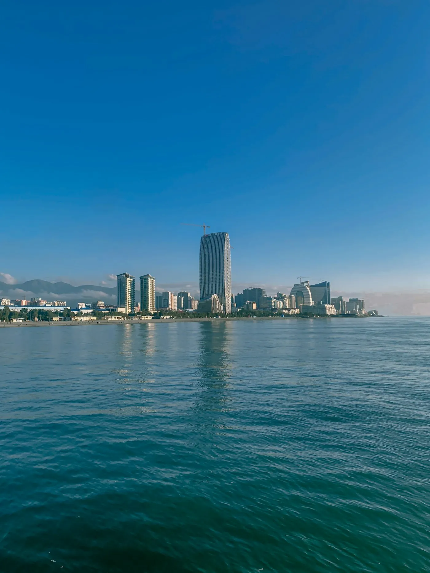 The Black Sea with Batumi on the horizon